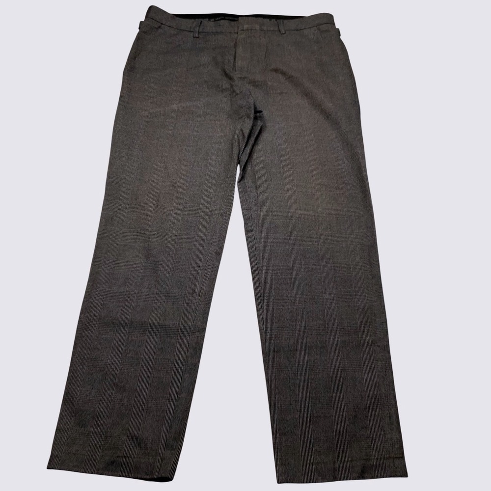 Armani Exchange Mens 33 Short Cotton Plaid Trousers Gray Red Glen Check Pants